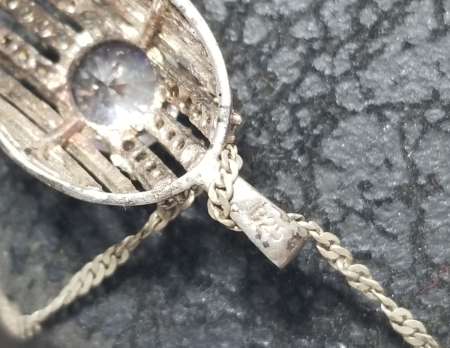 GÜMÜŞ ZİNCİRLİ MARGAZİT TAŞLI KOLYE UCU