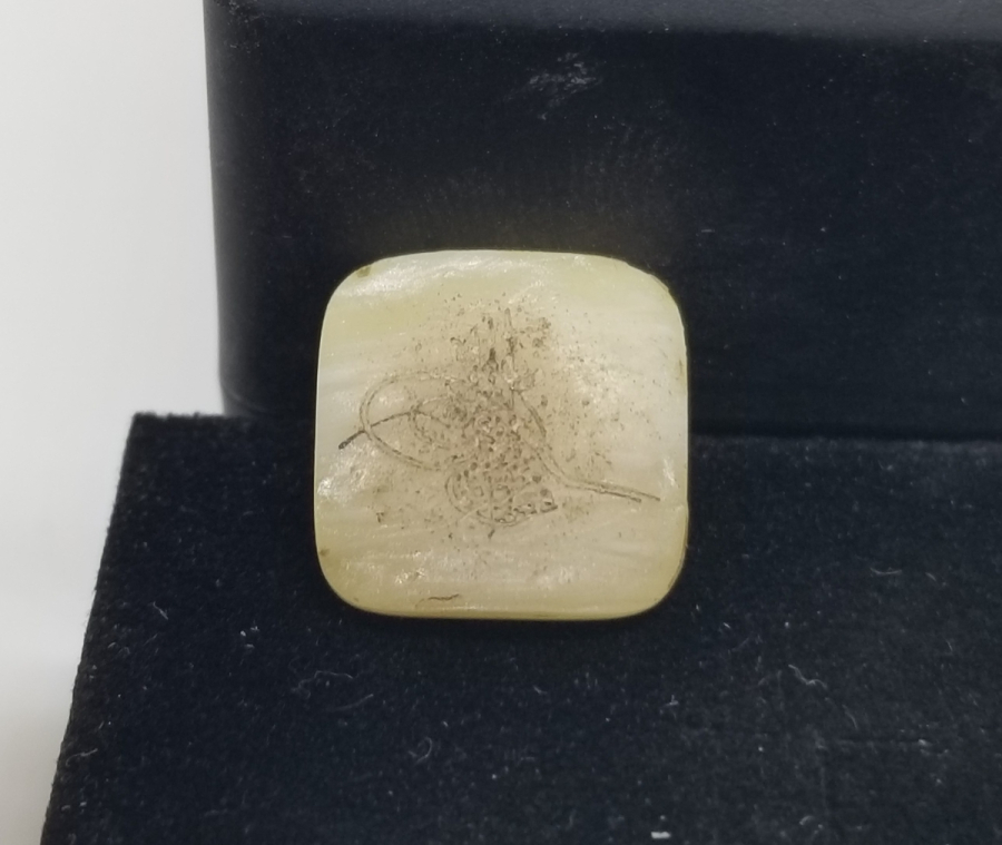 ABDÜLHAMİD HAN'IN TUĞRASI BULUNAN OSMANLI DÖNEMİ NADİR YÜZÜK KAŞI