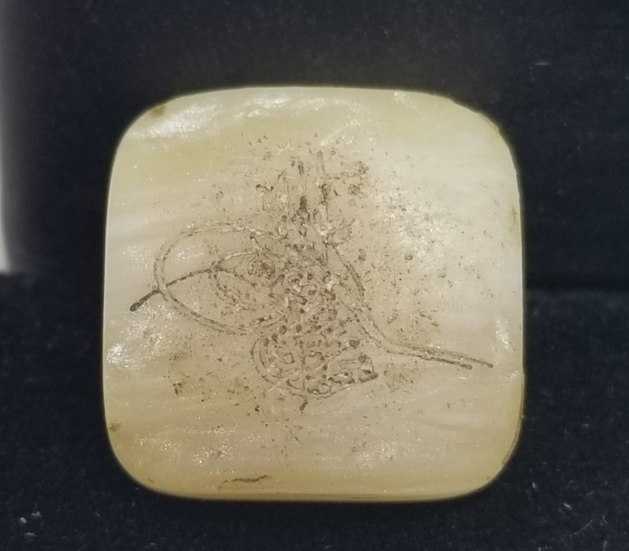 ABDÜLHAMİD HAN'IN TUĞRASI BULUNAN OSMANLI DÖNEMİ NADİR YÜZÜK KAŞI