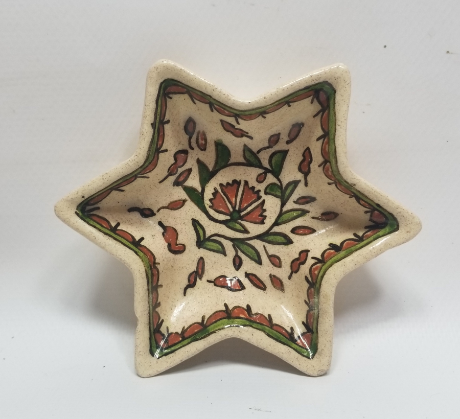 ÜZERİ KARANFİLLİ ANTİKA KÜTAHYA EL BOYAMA LOKUMLUK