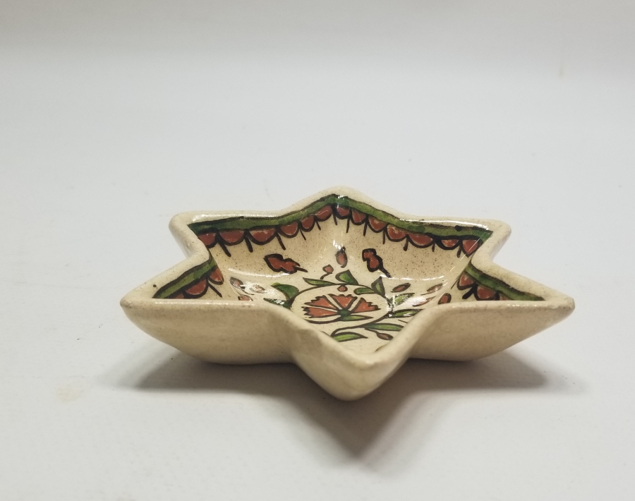 ÜZERİ KARANFİLLİ ANTİKA KÜTAHYA EL BOYAMA LOKUMLUK