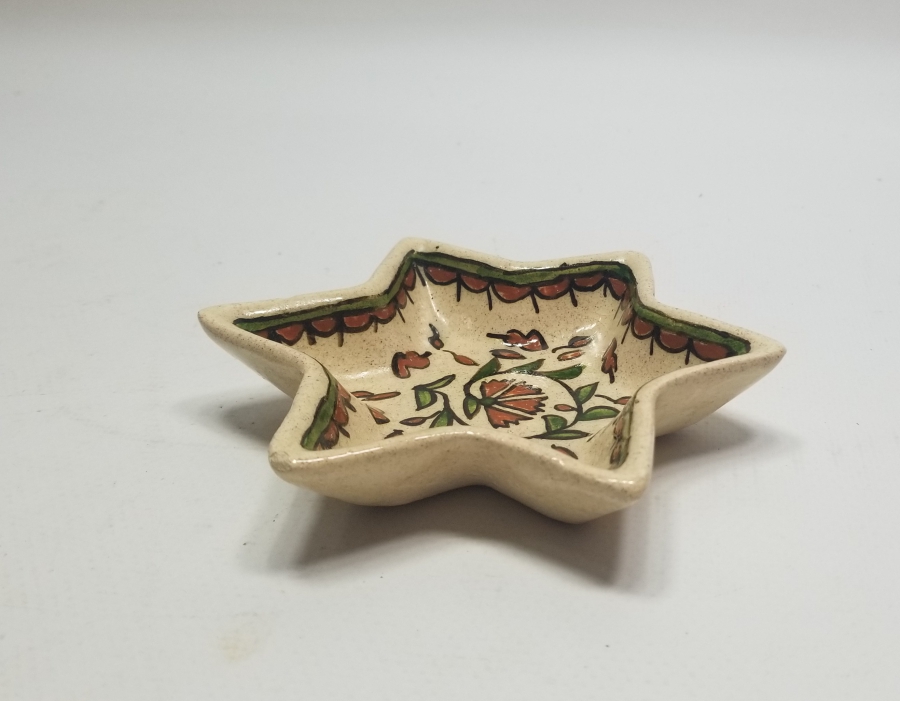 ÜZERİ KARANFİLLİ ANTİKA KÜTAHYA EL BOYAMA LOKUMLUK