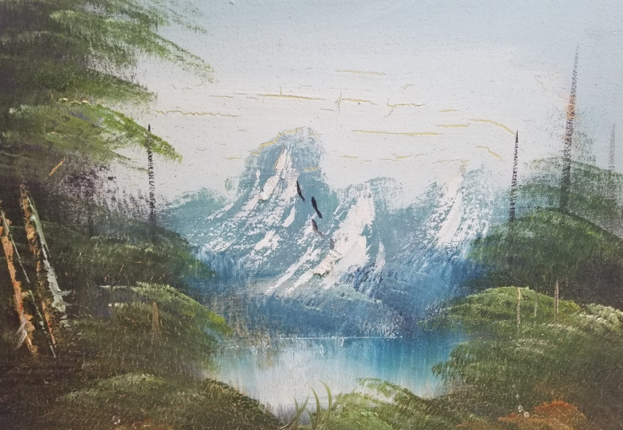 TUVAL ÜZERİ YAĞLI BOYA ANTİKA MANZARA TABLOSU