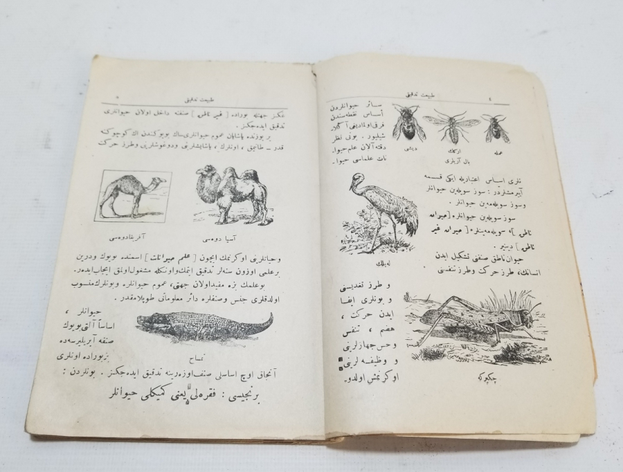 CUMHURİYET BAŞLARI OSMANLICA NADİR TABİAT TETKİTİ İSİMLİ BOL RESİMLİ DERS KİTABI