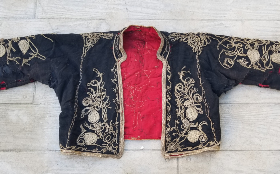 GÜMÜŞ SIRMA İŞÇİLİKLİ OSMANLI DÖNEMİ ÇUHA GELİN CEPKENİ