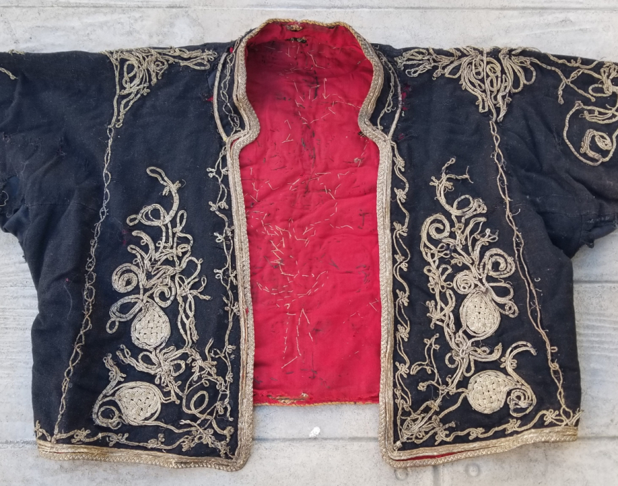 GÜMÜŞ SIRMA İŞÇİLİKLİ OSMANLI DÖNEMİ ÇUHA GELİN CEPKENİ