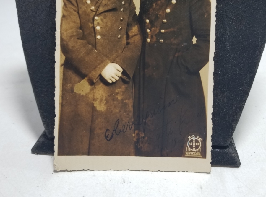 ÜZERİ İMZALI ANTİKA SUBAY FOTOĞRAFI