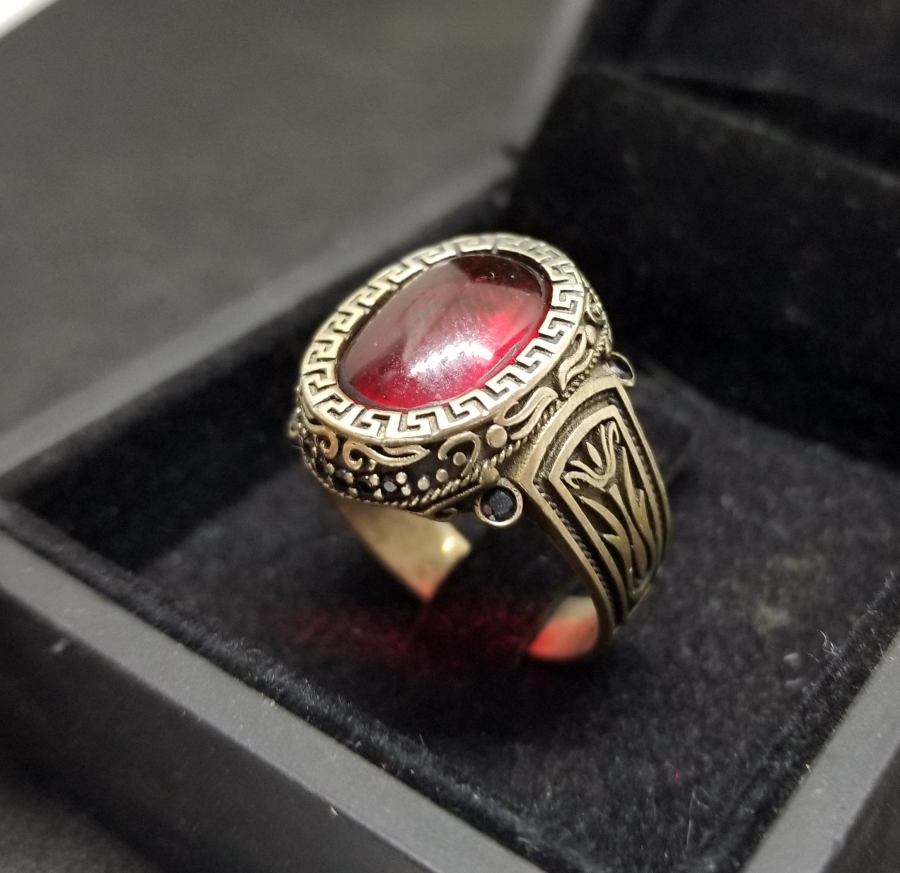 KABARTMA İŞÇİLİKLİ GÜMÜŞ KALIBINDA YAPILMIŞ GÜMÜŞ KAPLAMA YÜZÜK