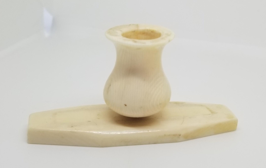 OSMANLI DÖNEMİ LALE FORMLU FİLDİŞİ HATTAT MUMLUĞU