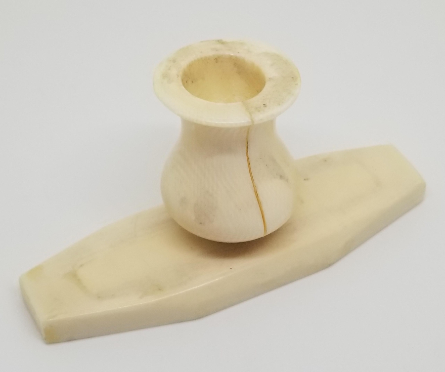 OSMANLI DÖNEMİ LALE FORMLU FİLDİŞİ HATTAT MUMLUĞU