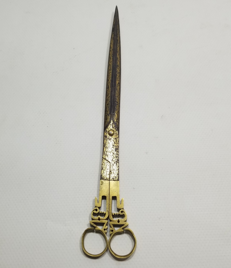 OSMANLI DÖNEMİ TAMAMI ALTIN ÇAKMA İŞÇİLİKLİ ÇOK NADİR HATTAT MAKASI