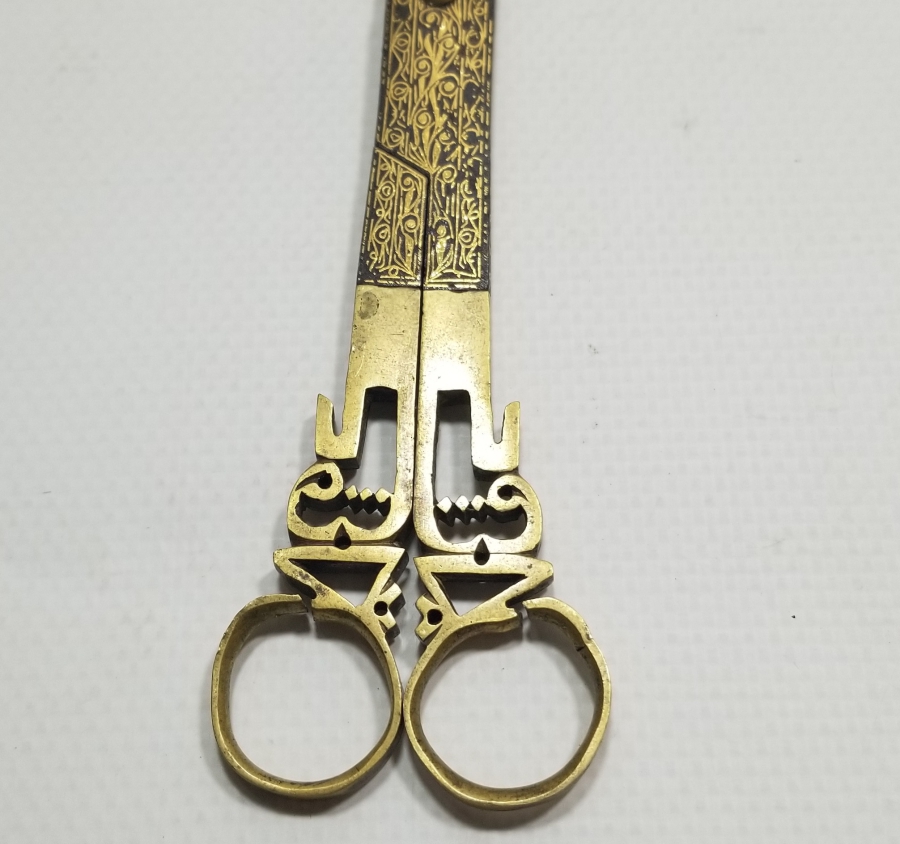 OSMANLI DÖNEMİ TAMAMI ALTIN ÇAKMA İŞÇİLİKLİ ÇOK NADİR HATTAT MAKASI