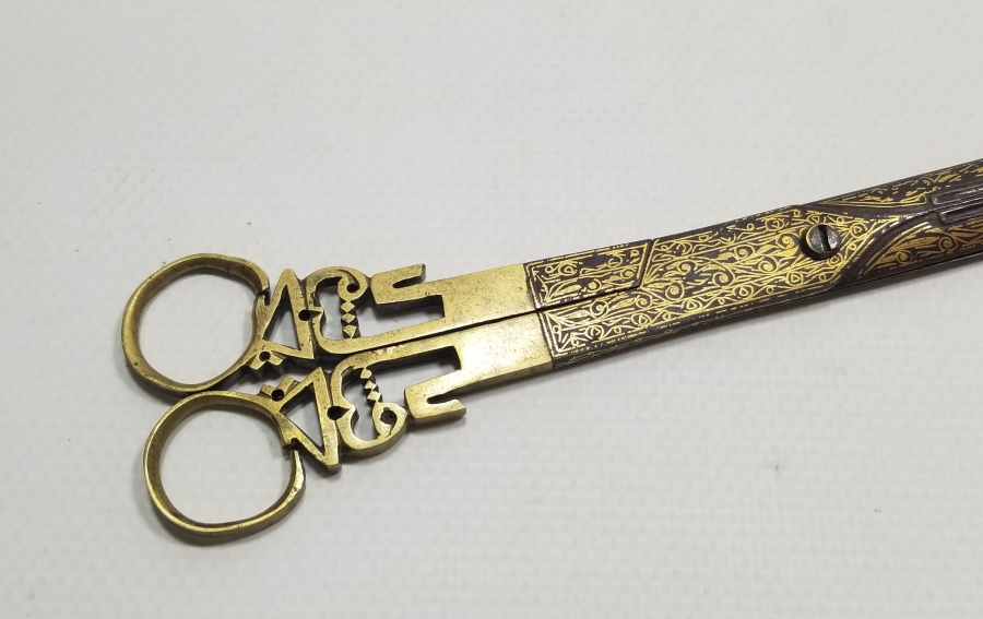 OSMANLI DÖNEMİ TAMAMI ALTIN ÇAKMA İŞÇİLİKLİ ÇOK NADİR HATTAT MAKASI