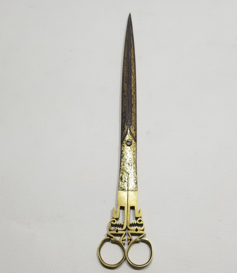 OSMANLI DÖNEMİ TAMAMI ALTIN ÇAKMA İŞÇİLİKLİ ÇOK NADİR HATTAT MAKASI