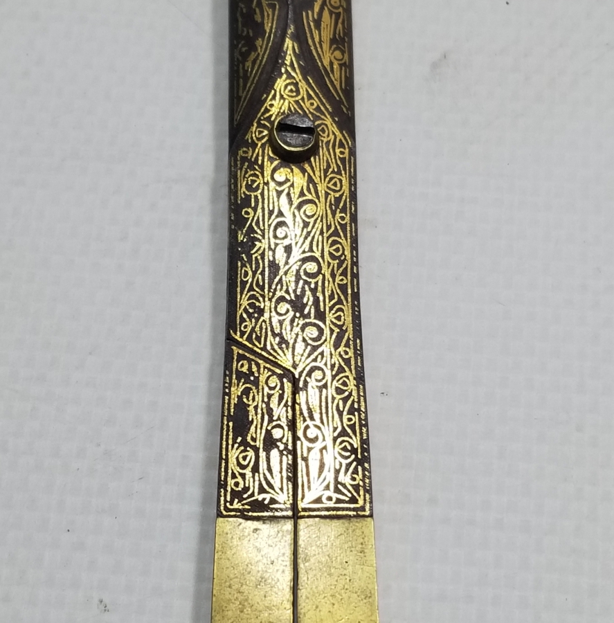 OSMANLI DÖNEMİ TAMAMI ALTIN ÇAKMA İŞÇİLİKLİ ÇOK NADİR HATTAT MAKASI