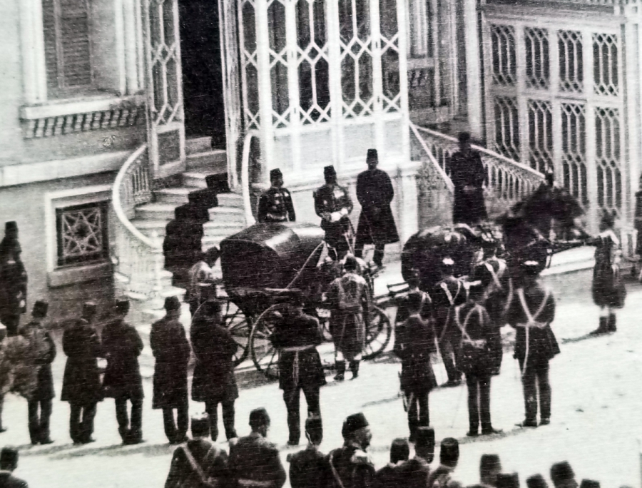 HAMİDİYE CAMİİ'NDE ABDÜLHAMİD HAN'IN CUMA SELAMLIĞI KONULU BÜYÜK BOY NADİR FOTOĞRAF