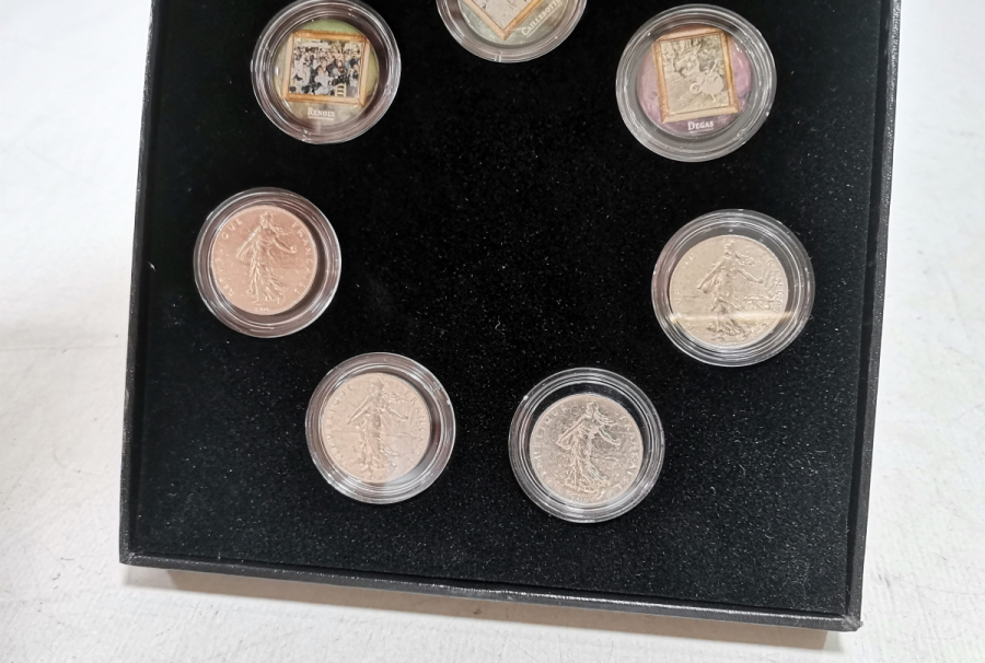 IMPRESSIONISM KONULU ORİJİNAL KUTUSUNDA GÜMÜŞ KAPLAMA HATIRA PARA LOTU