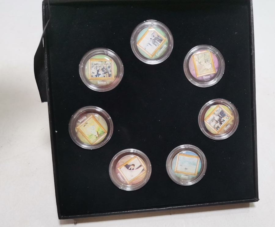 IMPRESSIONISM KONULU ORİJİNAL KUTUSUNDA GÜMÜŞ KAPLAMA HATIRA PARA LOTU