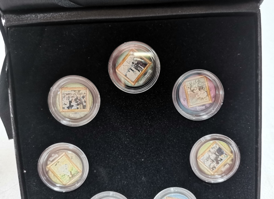 IMPRESSIONISM KONULU ORİJİNAL KUTUSUNDA GÜMÜŞ KAPLAMA HATIRA PARA LOTU