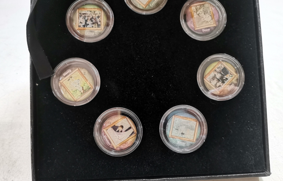 IMPRESSIONISM KONULU ORİJİNAL KUTUSUNDA GÜMÜŞ KAPLAMA HATIRA PARA LOTU