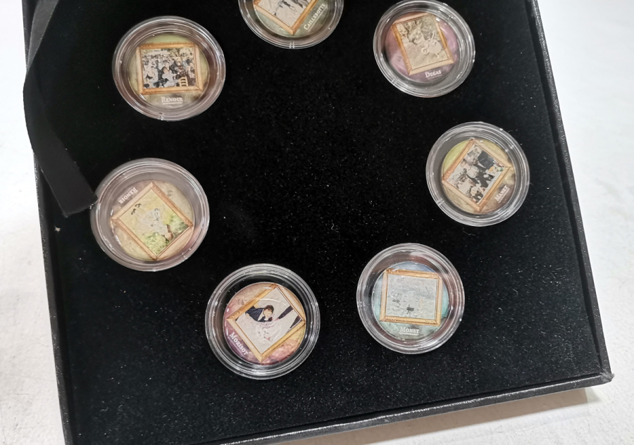 IMPRESSIONISM KONULU ORİJİNAL KUTUSUNDA GÜMÜŞ KAPLAMA HATIRA PARA LOTU