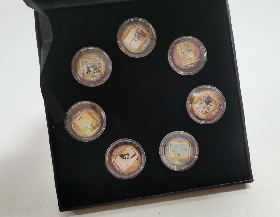 IMPRESSIONISM KONULU ORİJİNAL KUTUSUNDA GÜMÜŞ KAPLAMA HATIRA PARA LOTU