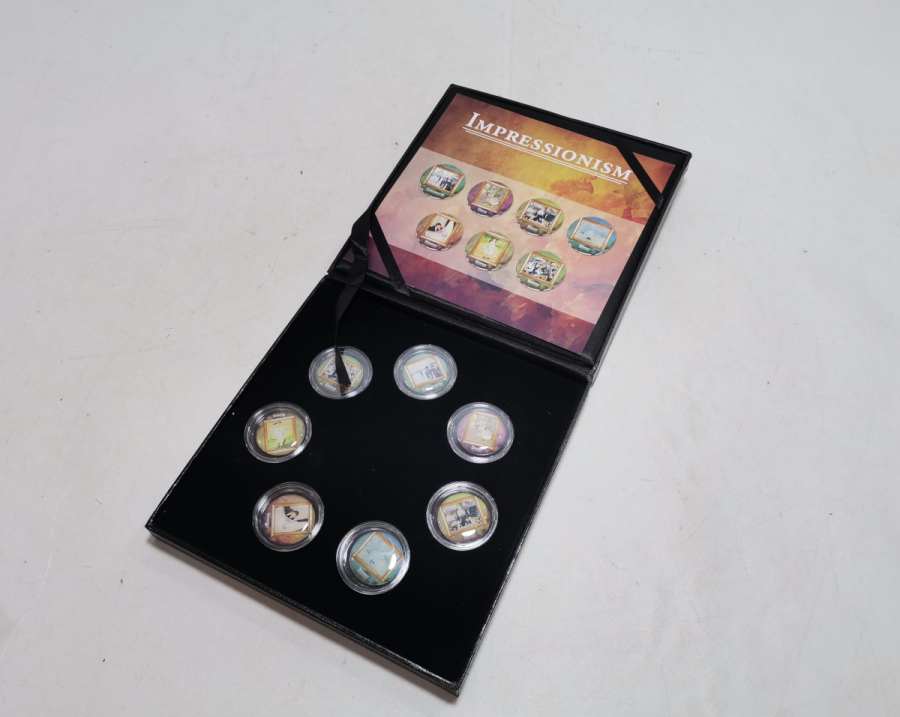 IMPRESSIONISM KONULU ORİJİNAL KUTUSUNDA GÜMÜŞ KAPLAMA HATIRA PARA LOTU