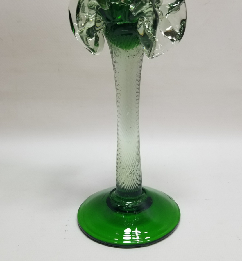 ÜFLEME CAMDAN MAMUL ANTİKA FIRFIRLI CAM MUMLUK