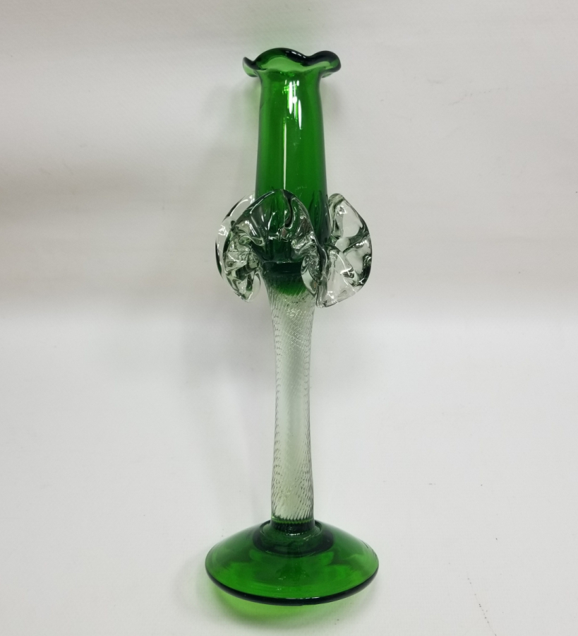 ÜFLEME CAMDAN MAMUL ANTİKA FIRFIRLI CAM MUMLUK