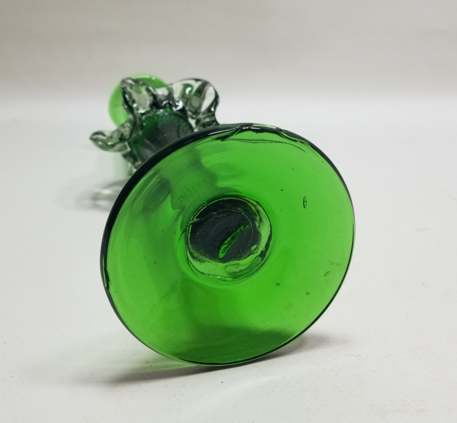 ÜFLEME CAMDAN MAMUL ANTİKA FIRFIRLI CAM MUMLUK