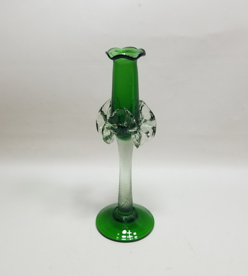 ÜFLEME CAMDAN MAMUL ANTİKA FIRFIRLI CAM MUMLUK