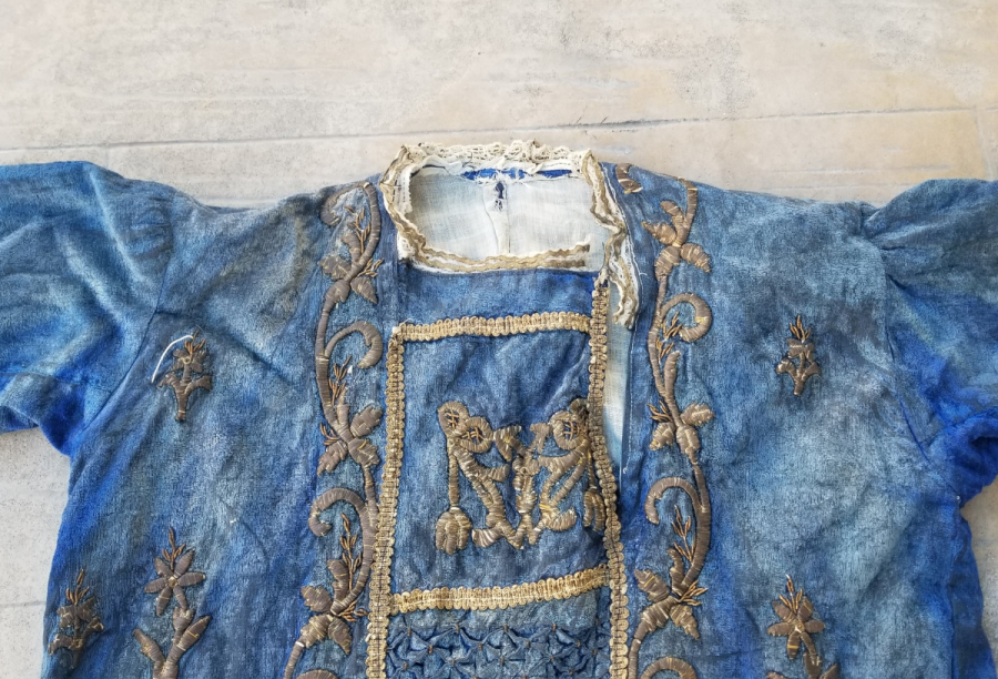 OSMANLI DÖNEMİ İPEK KADİFE BİNDALLI ELBİSE