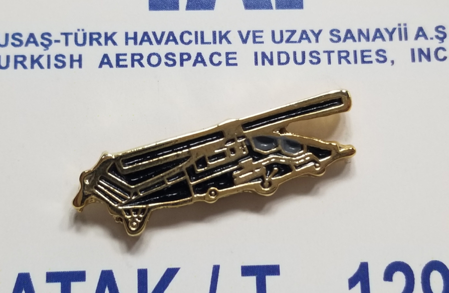 ALTIN KAPLAMA ATAK HELİKOPTERİ ROZET