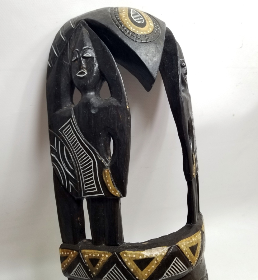 EL YAPIMI AHŞAP AFRİKA DEKORATİF MASK