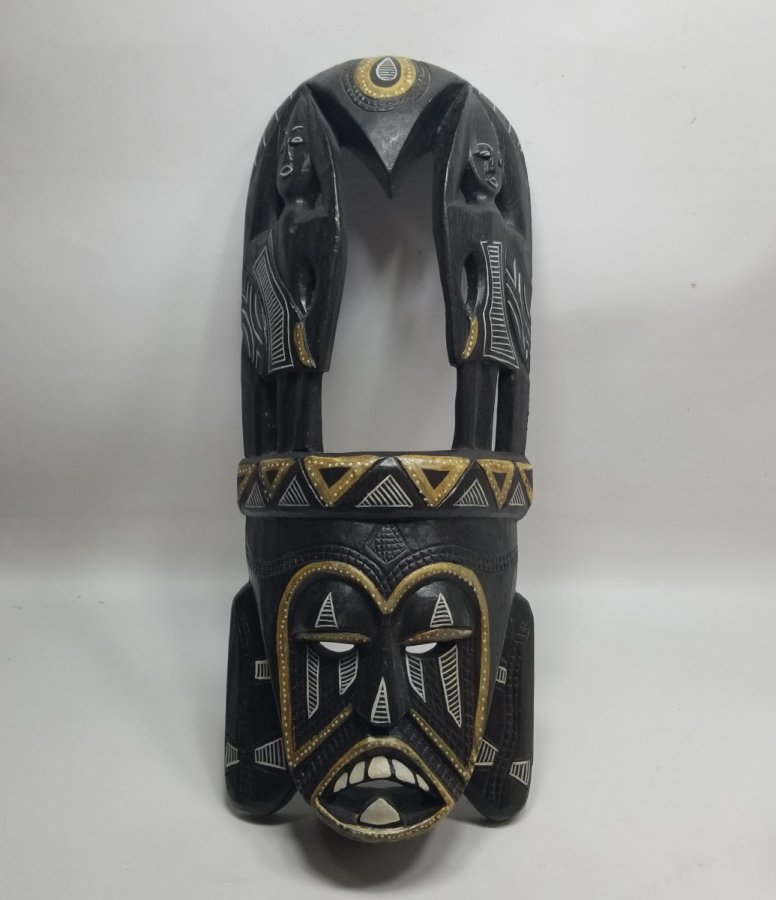 EL YAPIMI AHŞAP AFRİKA DEKORATİF MASK
