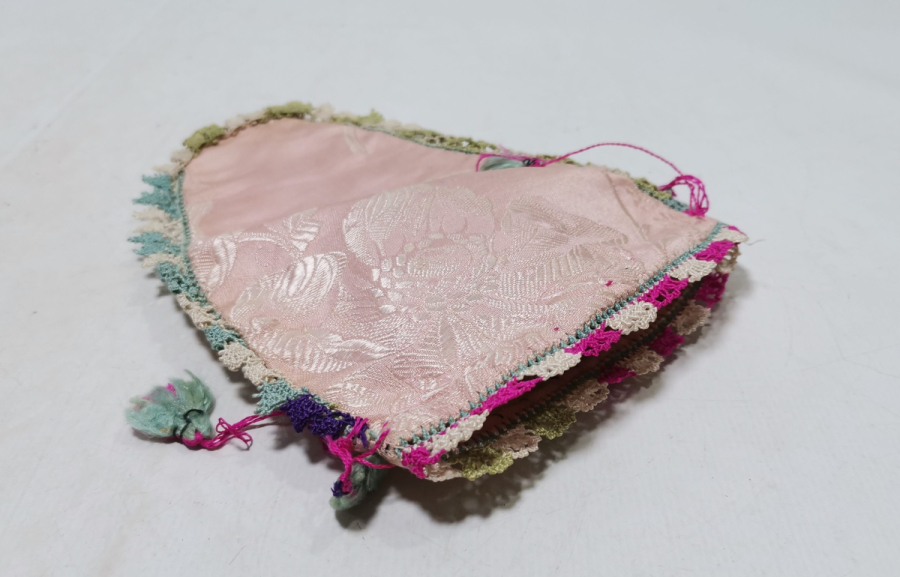 OSMANLI DÖNEMİ İĞNE OYA İŞÇİLİKLİ ELMASİYE PARA KESESİ