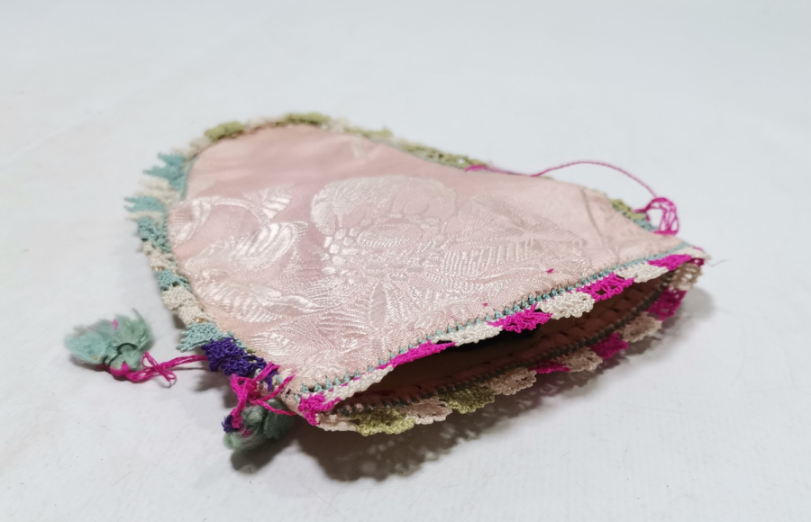 OSMANLI DÖNEMİ İĞNE OYA İŞÇİLİKLİ ELMASİYE PARA KESESİ