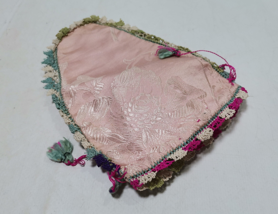 OSMANLI DÖNEMİ İĞNE OYA İŞÇİLİKLİ ELMASİYE PARA KESESİ