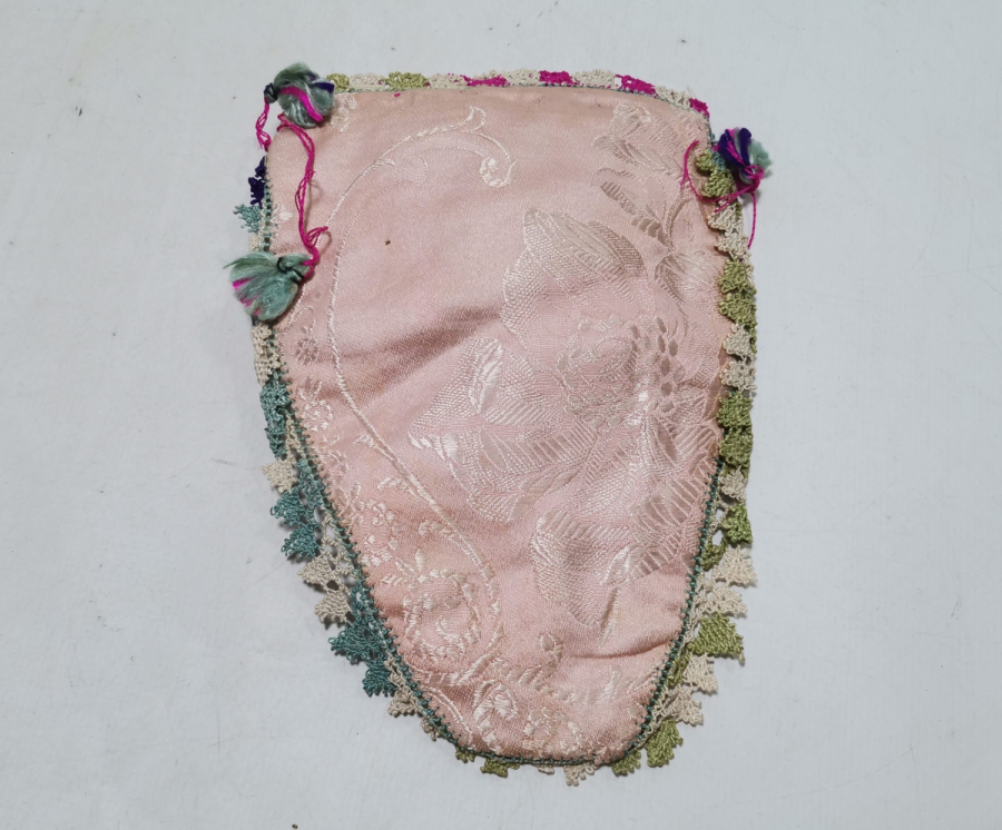 OSMANLI DÖNEMİ İĞNE OYA İŞÇİLİKLİ ELMASİYE PARA KESESİ