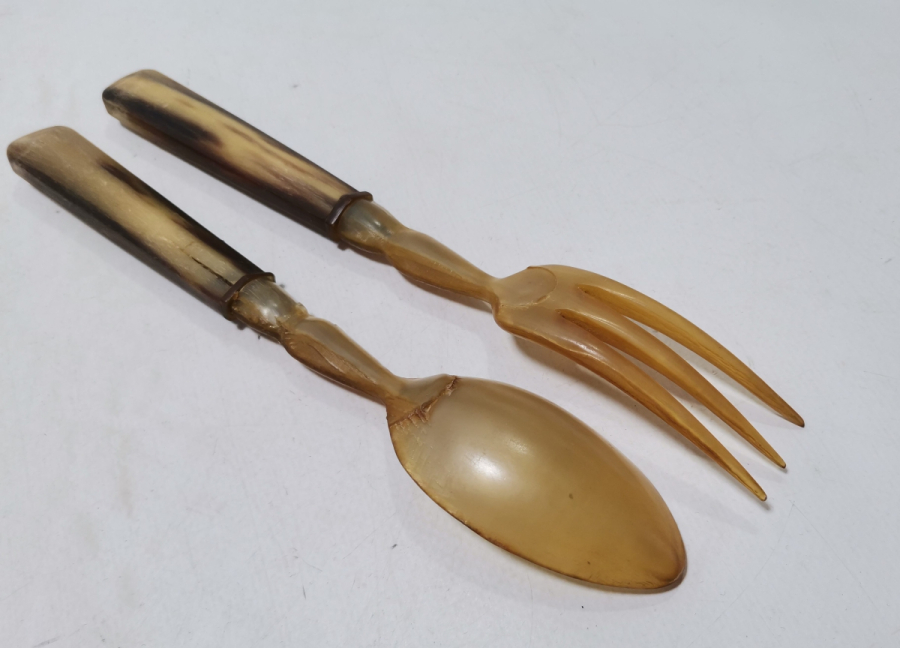 OSMANLI DÖNEMİ EL YAPIMI ANDİR BOYNUZ SERVİS ÇATAL KAŞIĞI