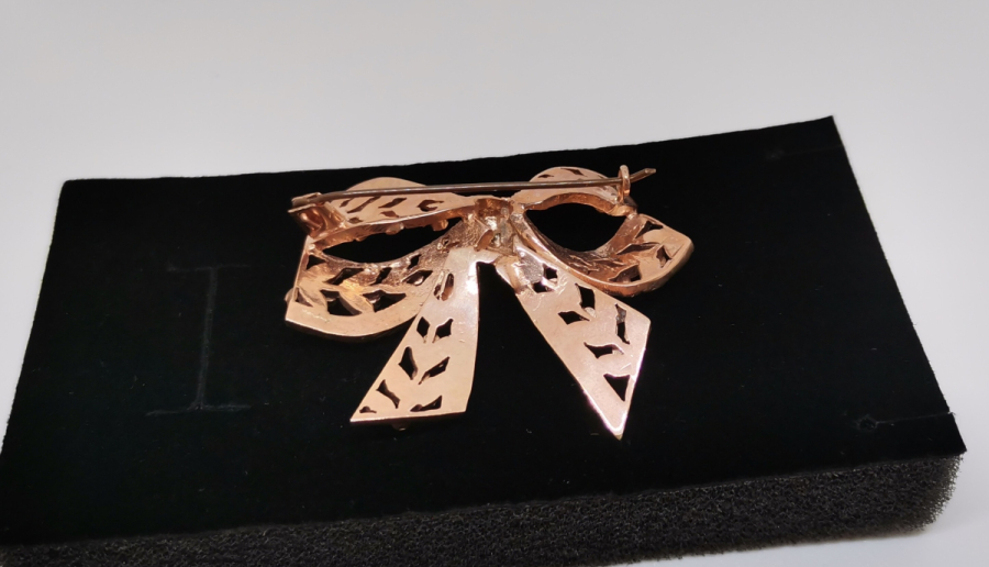 ÖZEL YAPIM FİYONK FORMLU ANTİKA ELMAS BROŞ