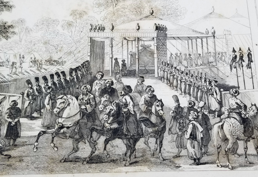 KARADAVUT PAŞA'NIN KAMP KURMASI KONULU OSMANLI DÖNEMİ BASKI GRAVÜR