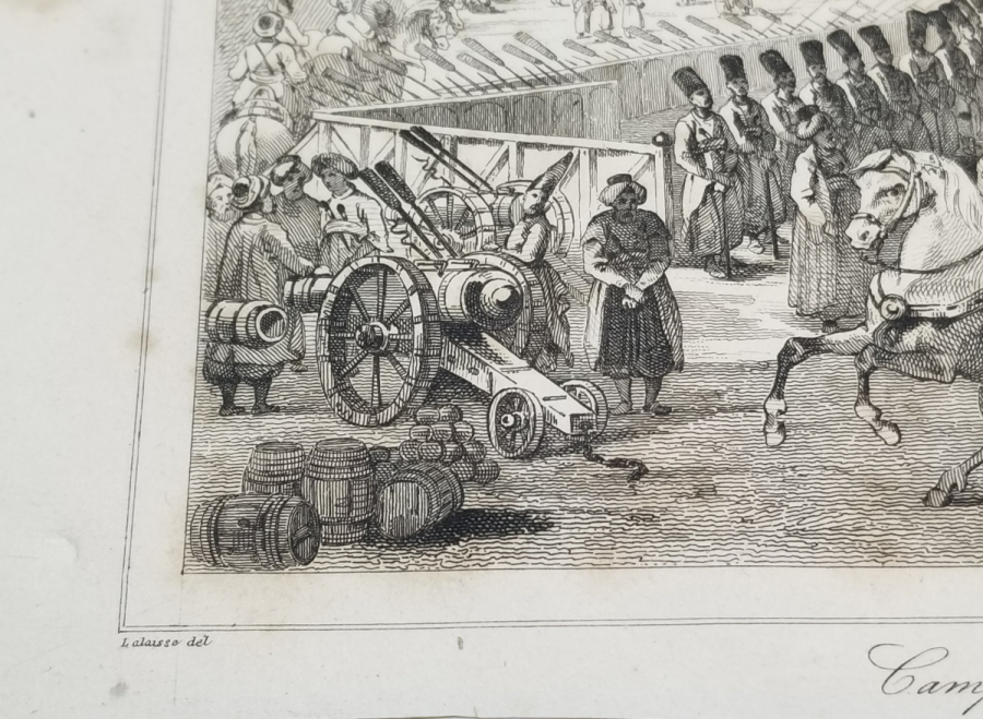 KARADAVUT PAŞA'NIN KAMP KURMASI KONULU OSMANLI DÖNEMİ BASKI GRAVÜR