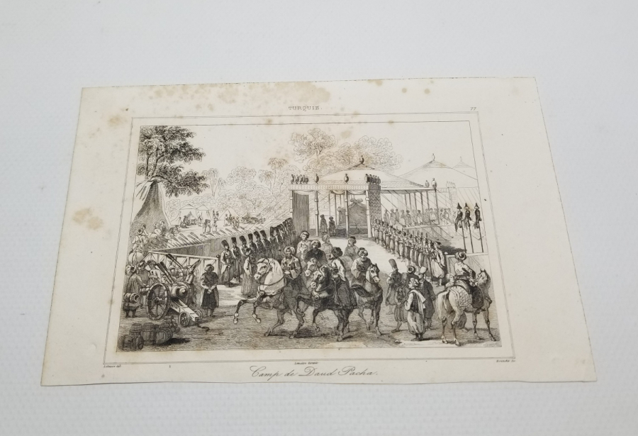 KARADAVUT PAŞA'NIN KAMP KURMASI KONULU OSMANLI DÖNEMİ BASKI GRAVÜR