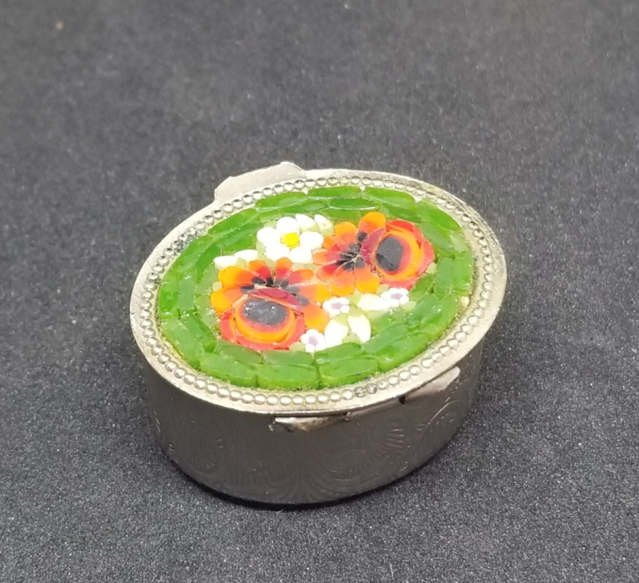 MİKRO MOZAİK ANTİKA KAPAKLI MÜCEVHER KUTUSU