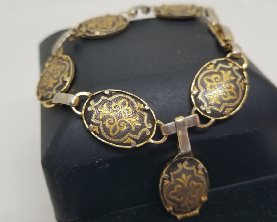 ÜZERİ ALTIN VERMEYLİ ANTİKA TOLEDO BİLEKLİK