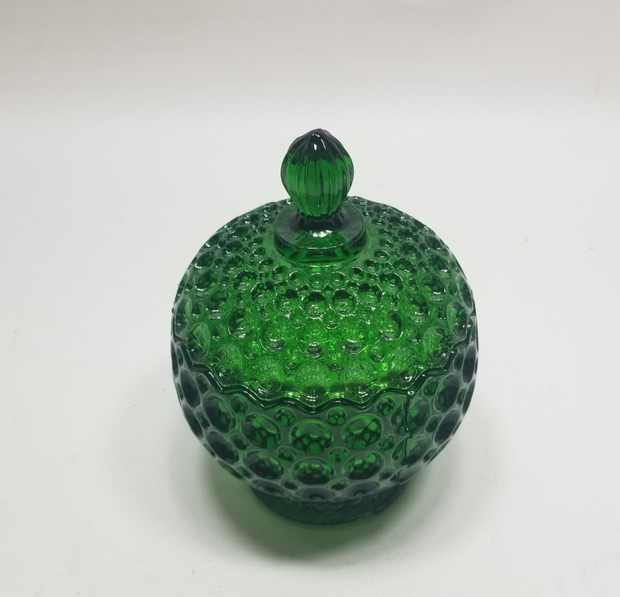 KABARTMA İŞÇİLİKLİ ANTİKA CAM KAPAKLI MACUNLUK