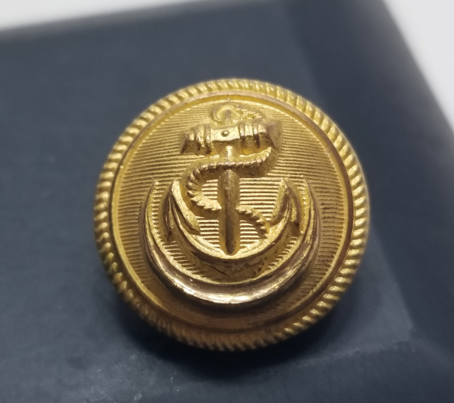 ARKASI OSMANLICA YAZILI OSMANLI DÖNEMİ DENİZCİ SUBAY DÜĞMESİ