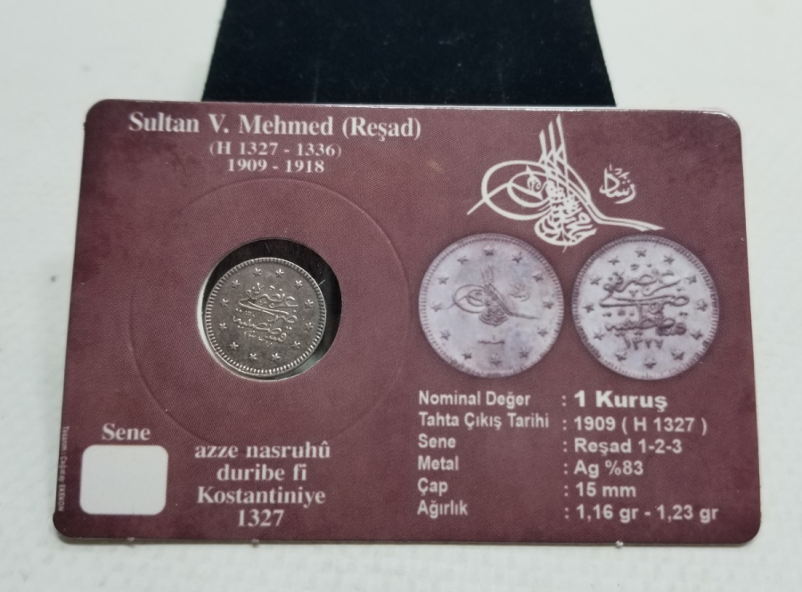 SULTAN MEHMET REŞAT HAN DÖNEMİ GÜMÜŞ 1 KURUŞ MECİDİYE