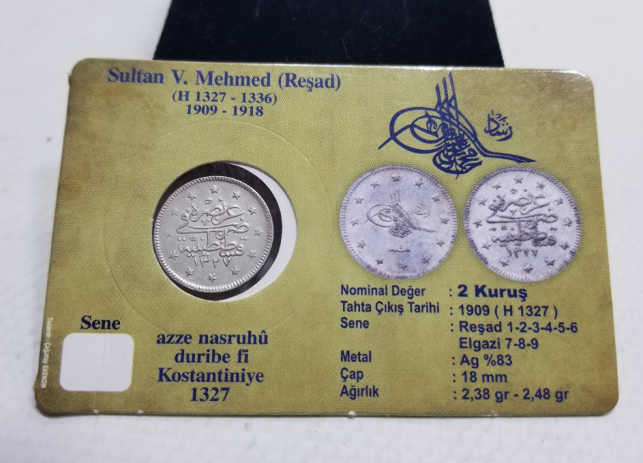 SULTAN MEHMET REŞAT HAN DÖNEMİ ÇİL KONDİSYONDA GÜMÜŞ 2 KURUŞ MECİDİYE